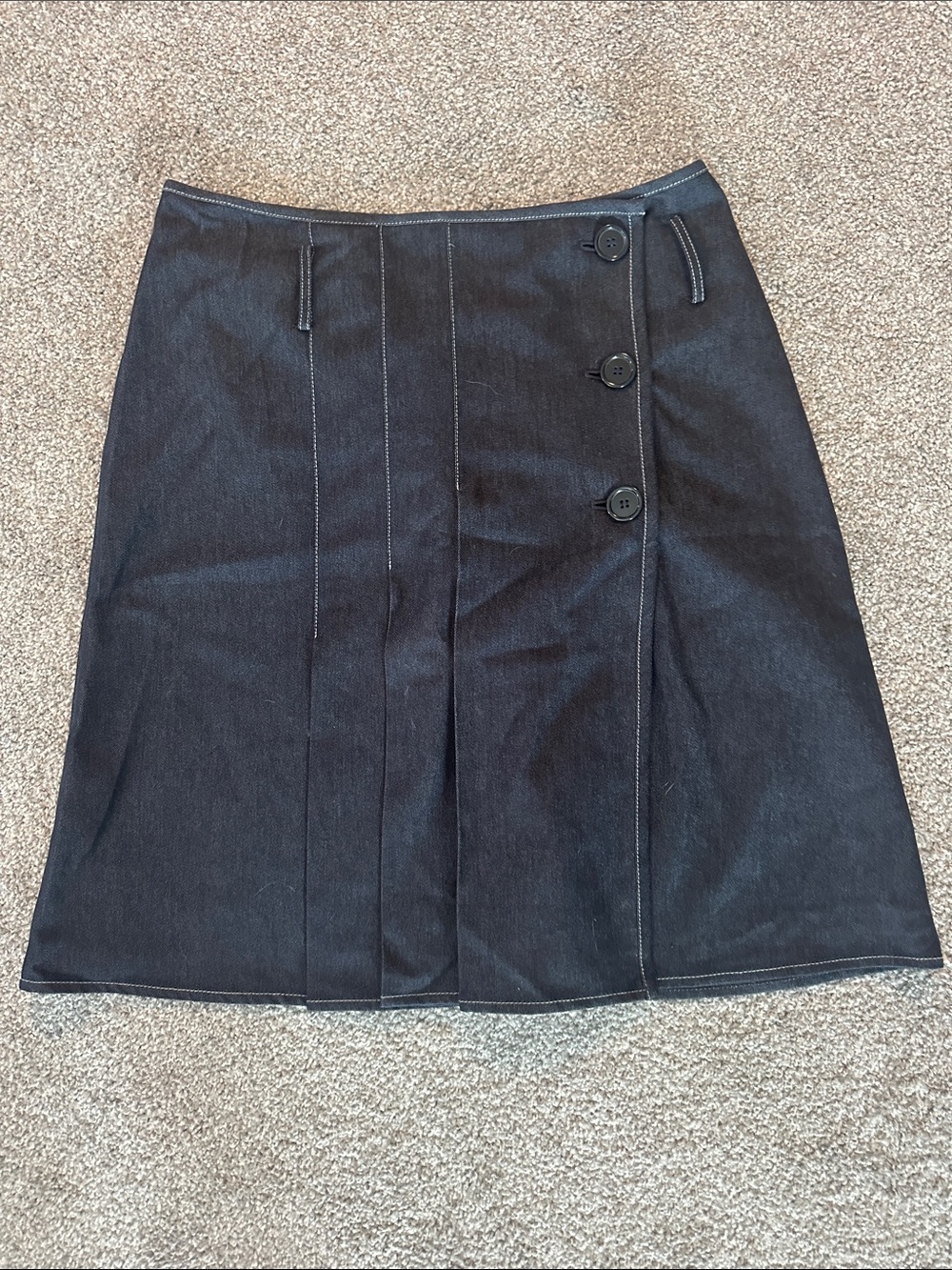 Black Mini Skirt with Side Button Detail
